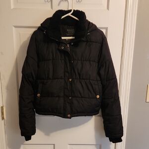 Aeropostale Jacket - Black Puffer Jacket - M